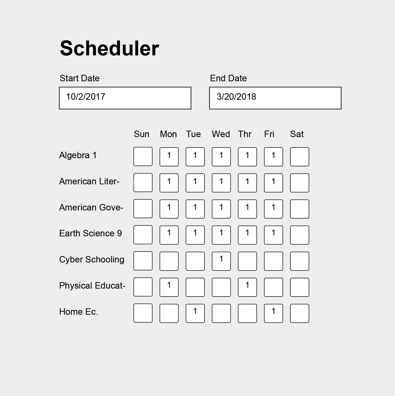 Scheduler Recreation