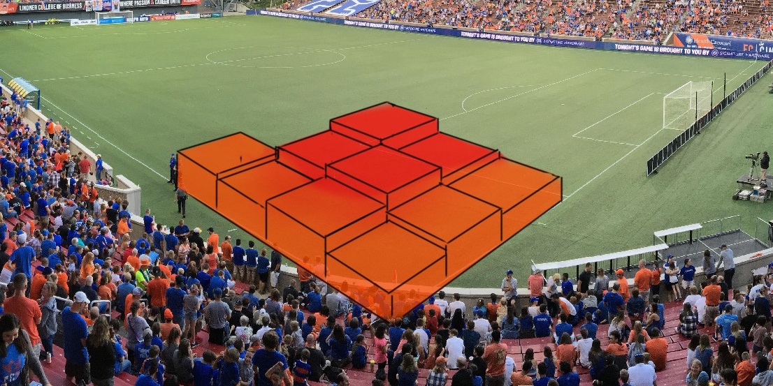 using cubes to show places players tend to spend more time in 3d space